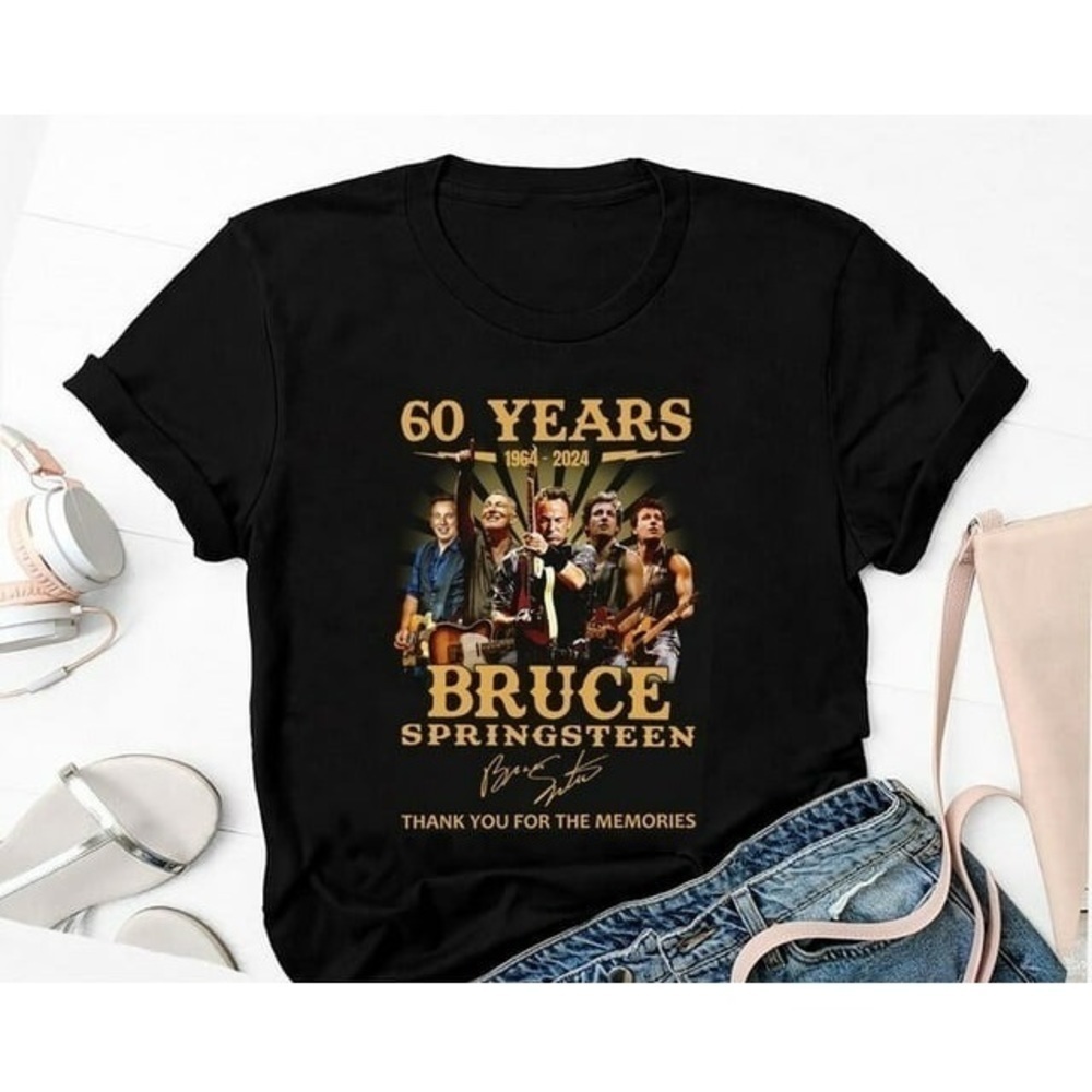 Bruce Springsteen 60 Years Signatures Tshirt Bruce Springsteen Fan Gift